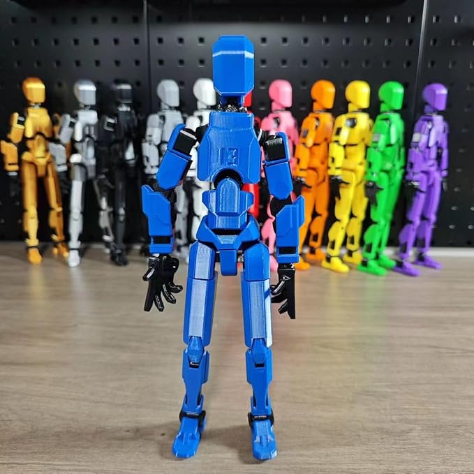 Assembly Completed-Titan 13 Action Figure, Upgrade T-Robot 13 Action Figures, New Dummy Robot 13, 3D Printed Multi Action Figure Set,Creative Gifts for Children Adults (Blue)