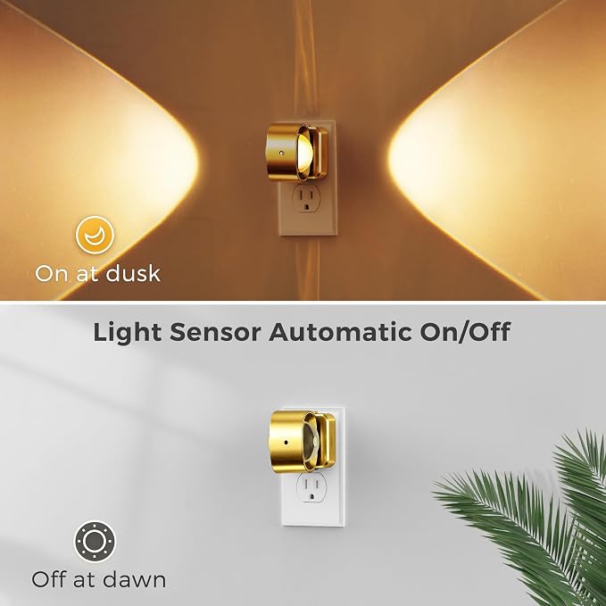 L LOHAS LED Night Light Projector, Night Lights Plug into Wall Light Sensor | Dusk to Dawn Sensor, Rotating Nightlight for Kids, Soft White Swivel Ambient Lighting for Bathroom, Gaming Room, Gifts,1 Pack