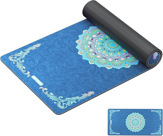 HAPBEAR Large Yoga Mat - 72"x36" Extra Wide Exercise Mat - 1/4" Thick Dual Color PVC | Anti-Slip Surface & High Cushioning - Ideal for Yoga, Pilates & Home Workouts - Bonus Mesh Bag