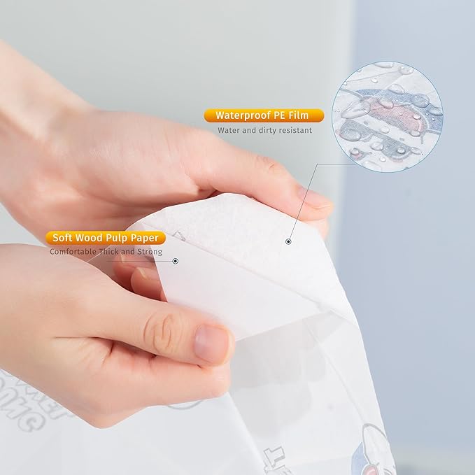 YOUNGTIME Toilet Seat Covers Disposable 40 Pack, XL Coverage Waterproof Toilet Seat Cover for Adults and Kids Potty Training,Travel Accessories for Public Restrooms,Airplane(Elephant)