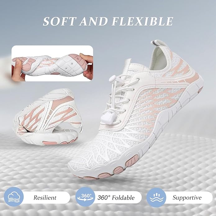 Barefoot Shoes for Women & Men, Grounded Walking Hiking Barefoot Shoes, Wide Toe Box Non-Slip Water Athletic Footwear, Comfortable Vitality Barefoot Footwear, Trail Running Sneakers Unisex