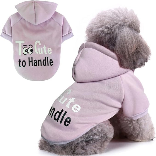 Jecikelon Winter Printed Dog Hoodies Sweatshirts Warm Clothes for Small Dogs Chihuahua Coat Puppy Clothing Cat Custume (Light Purple, X-Large)