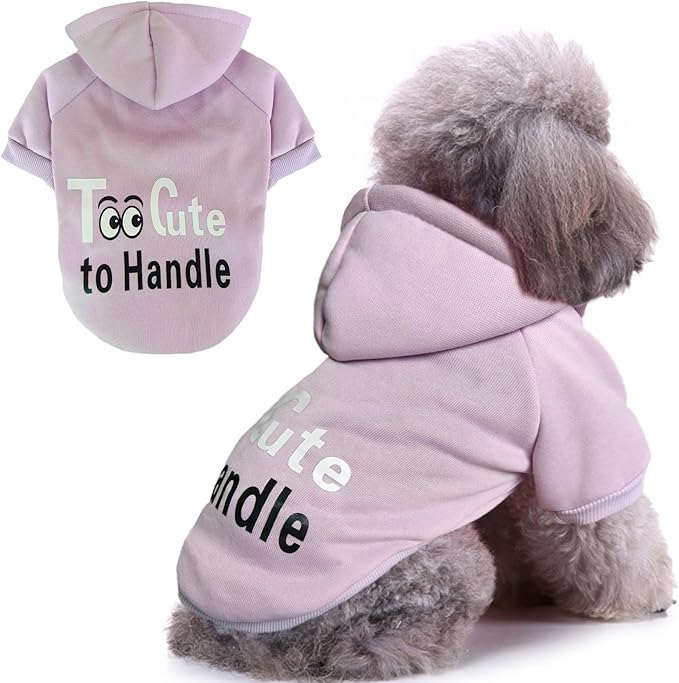Jecikelon Winter Printed Dog Hoodies Sweatshirts Warm Clothes for Small Dogs Chihuahua Coat Puppy Clothing Cat Custume (Light Purple, Medium)