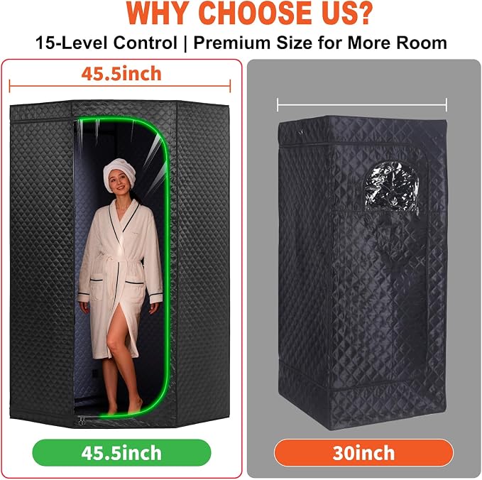 Portable Steam Sauna Tent for Home, Full Body Relaxation, Fast Heating, Foldable Indoor Sauna (Single Pentagon, Polyester + PVC)