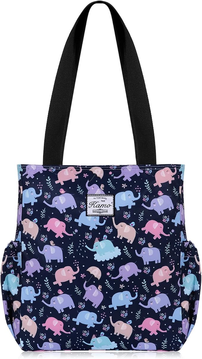 KAMO Floral Tote Bag - Waterproof Lightweight Handbags Travel Shoulder Bag for Hiking Yoga Gym Swimming Travel Beach