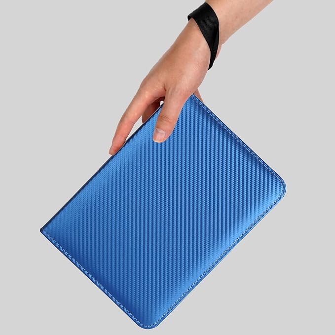 GERMUN 4 Pocket Card Binder, Premium Zip Trading Card Binder, 400 Double Sided Pocket PU Card Collection Binder, Collector Card Album, Card Folder for MTG, TCG, Sports Cards, Game Cards (Blue)