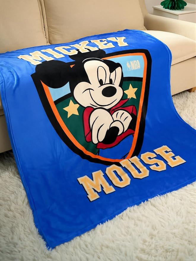 Northwest Disney Mickey Mouse Plush Throw Blanket, 46" x 60" Silk Touch Soft Fleece Blanket for Kids & Adults, Officially Licensed