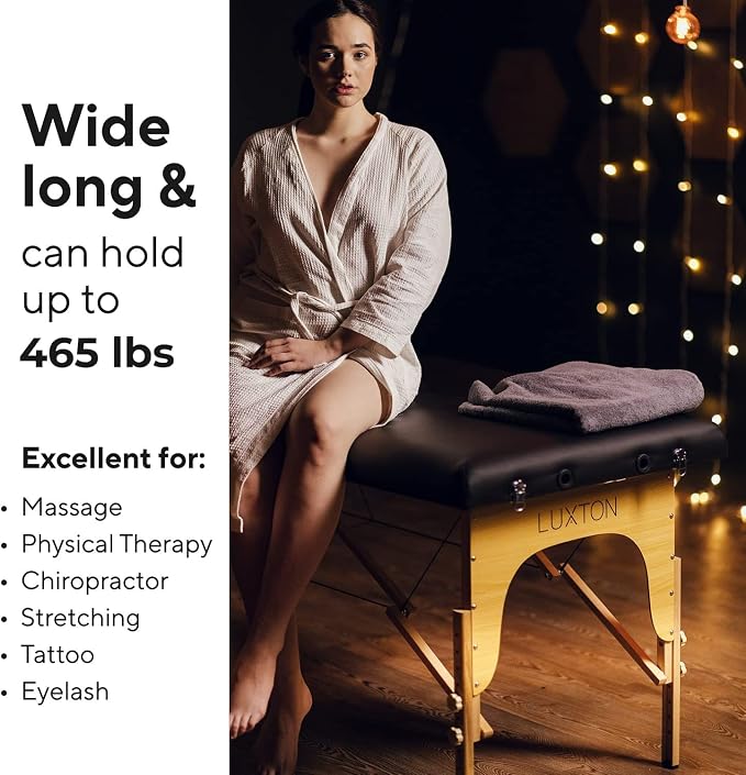 Premium Foam Massage Table Portable Foldable Massage Bed Height Adjustable, 72 Inches Long 27 Inches Wide Home Salon Spa Bed Tattoo Table with Accessories & Carrying Case, Easy Set Up
