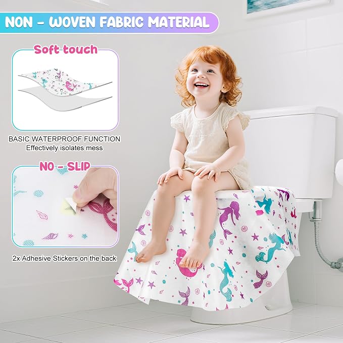 Disposable Toilet Seat Covers 20 Pack - Extra Large Waterproof Potty Covers for Public Restroom & Potty Training, Travel Must Haves & Airplane Essentials, Non-Slip