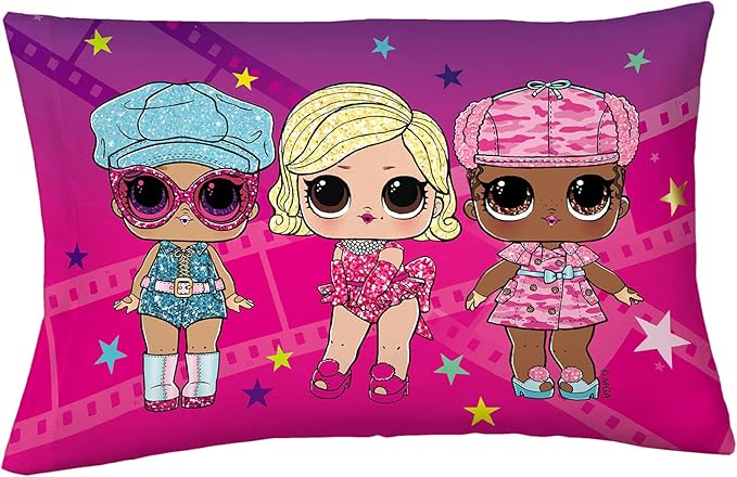 Franco Kids Bedding Super Soft Microfiber Reversible Pillowcase, 20 in x 30 in, LOL Surprise