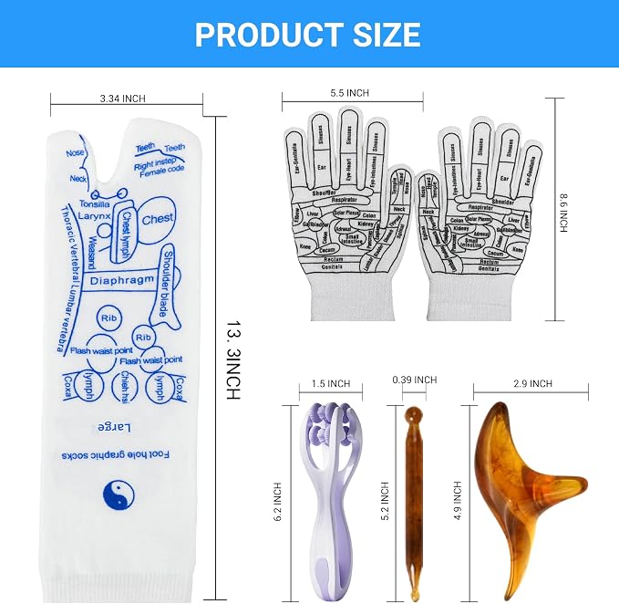 Reflexology Socks，Acupressure Socks，Massage Socks，Finger Massager，Gloves ，Help to Relieve Fatigue and Relax the Body and Mind