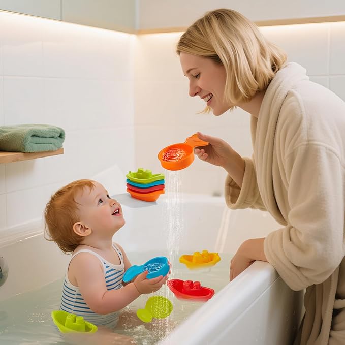 Baby Bath Toys for Kids Ages 1-3 Mold Free Bath Toys for Toddler 2-4 Bathtub Sand Beach Pool Water Toys with Tub Toys for Babies 12 18 Months, 11Pack