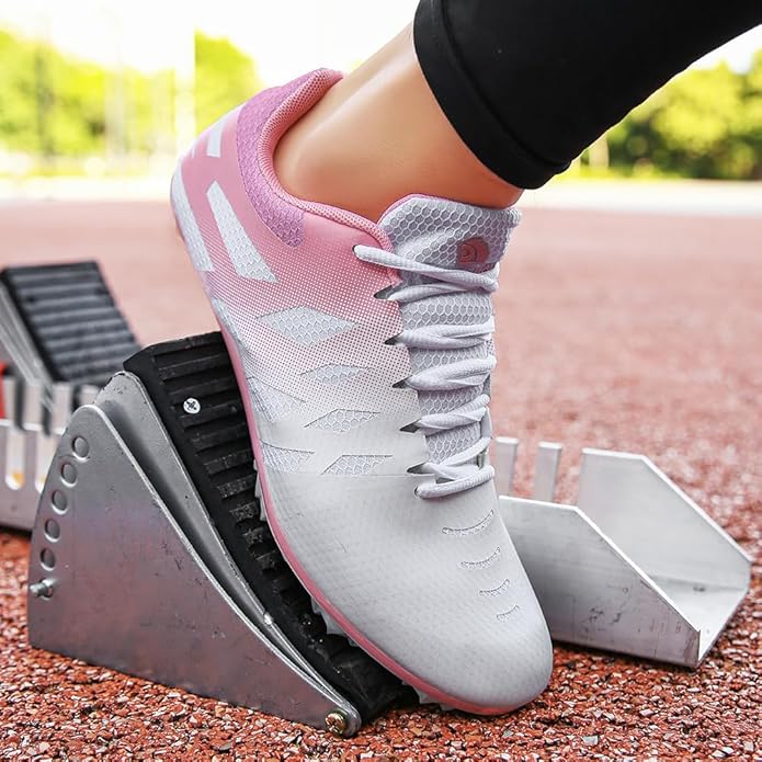 Men Women Kids Track and Field Shoes Professional 8 Spikes Running Racing Sneakers Breathable Lightweight Sprinting Shoes