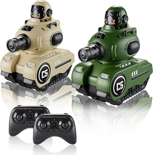 RC Battle Tanks with Infrared System and Sound Effects, RC Army Combat Vehicle Toy, Battle Tanks with HP Station for Boys & Girls Age 6-12, Christmas Birthday Gifts for 6-12 Year Kids, 2 Pack
