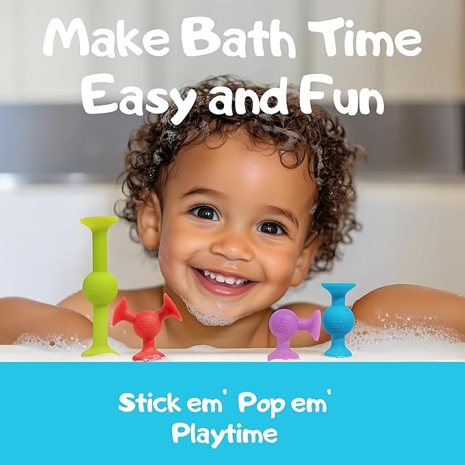 50 Pcs Baby Suction Toys - Fun Baby Bath Toys, Squigz, Bath Toys for Toddlers, Educational Toddler Sensory Toys, Interactive Play of Building Toys, Montessori Toys Stocking Stuffers for Kids