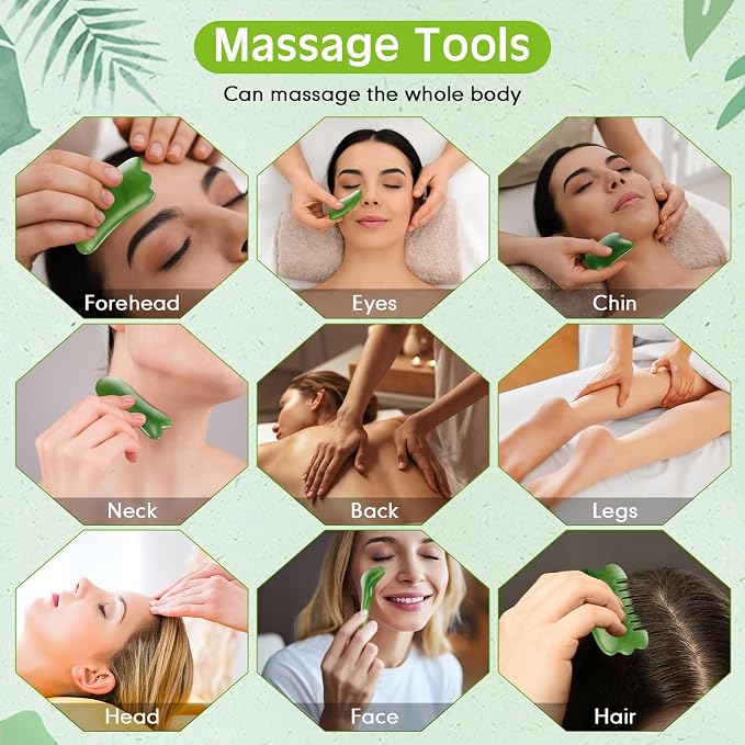 Threlaco 16 Pcs Reflexology Socks and Gloves with Tools Foot Reflexology Socks with Acupressure Gloves & 8 Pcs Massage Point Tools Foot Relief Acupressure Massager Set for Women and Men(Green)