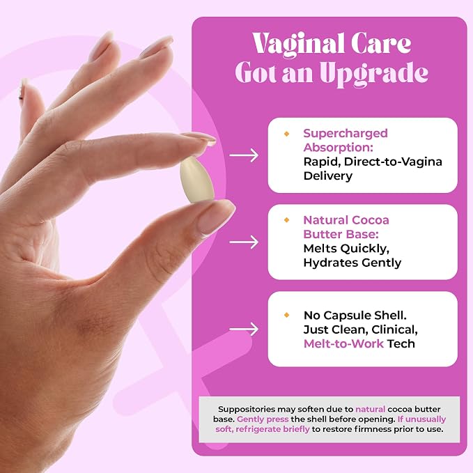 PURE WOMAN - Pause-Me-Not Suppositories - Menopausal Symptom Relief - Natural Ingredients - Relieves Hot Flashes & Vaginal Dryness - Promotes Stable Mood - Enhanced Vaginal Relief