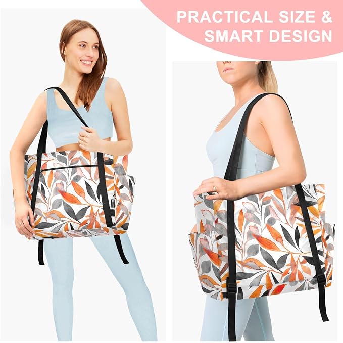 MCHIVER Yoga Bag for Women Men Large Yoga Mat Bag with Adjustable Strap Workout Bags Totes for Pilates Yoga Travel