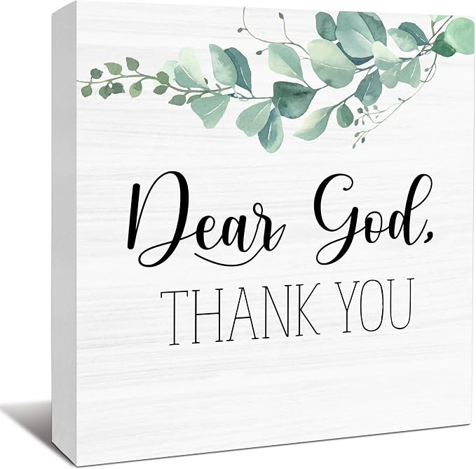 Farmhouse Decor, Christian God Home Decorations, Aesthetic Entry Way Table Shelf Wood Box Decor, Living Room Table Accessories, Boho Office Decorations For Work (05)