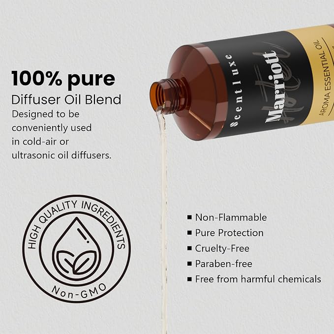 Essential Oils Inspired Marriott Beach Villa Diffuser Oil - Bitter Orange, Jasmine & Lily of The Valley Blend for Home Cleaning Aromatherapy Premium 250mL Hotel Fragrance Oil