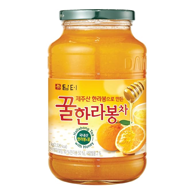 Damtuh Honey Hallabong Tea 2.2 lb Large Jar – Korean Tangerine Marmalade Preserve, Traditional Korean Citrus Honey Tea Base, Family Size