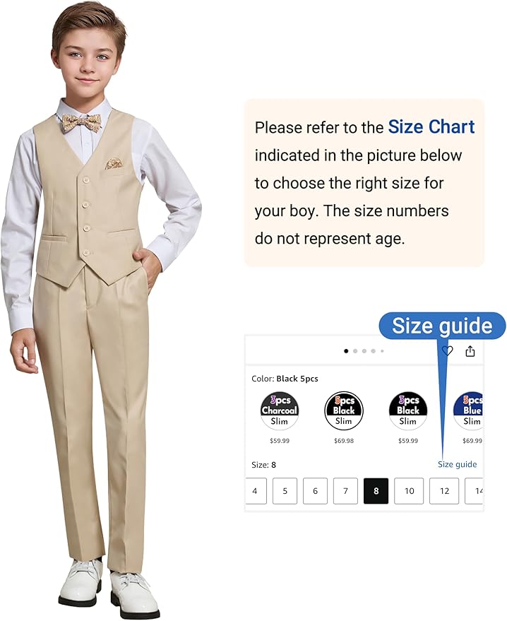 Happy Dolphin Boys Suit Set Modern Fit Kids Suits Adjustable Waist Boys Wedding Outfit for Boy Communion Suits for Boys