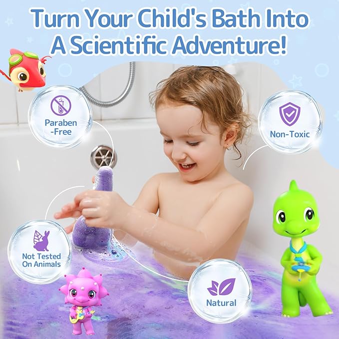 Bath Toys Kids Bath Bomb Potion, Easter Basket Stuffers Essentials, 6 Pack Nontoxic Bathtub Colorful Bubble Foam Scientific Soap Magical Fizzes Eruption for Ages 4-8 Boys Girls Toddlers