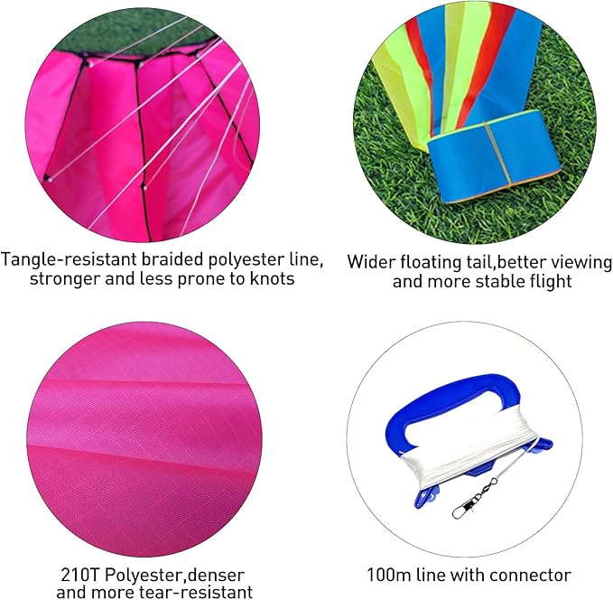 Large Octopus Kites for Kids and Adults - Easy to Fly, 28X158 3D Software Colorful Kite with Long Tails. Perfect for Beach and Outdoor Activities