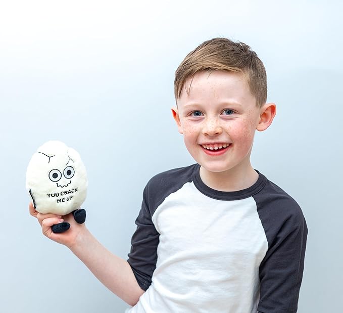 Egg Plushie - You Crack Me Up Funny Egg Plush, Cute Food Plushie Gift for Kids