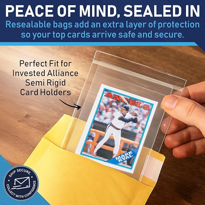 Invested Alliance Resealable Set Team Bags for Trading Cards | Ultra, TCG, Baseball, Sports Card Team Bags Sleeves. Fits Top loaders, Magnetic & Semi Rigid Holders. High Clarity Sleeves.