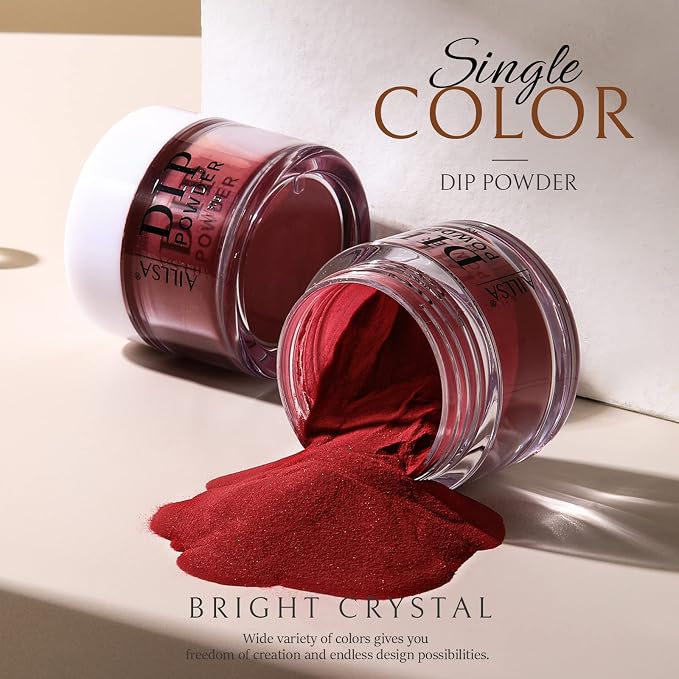 AILLSA Dip Powder Wine Red for Valentine's Day, Red Dip Powder Nail 1 Oz | Burgundy Nail Dipping Powder French Nail Art for Starter Manicure Salon DIY at Home, Fall Winter Dip Powder Colors for Women