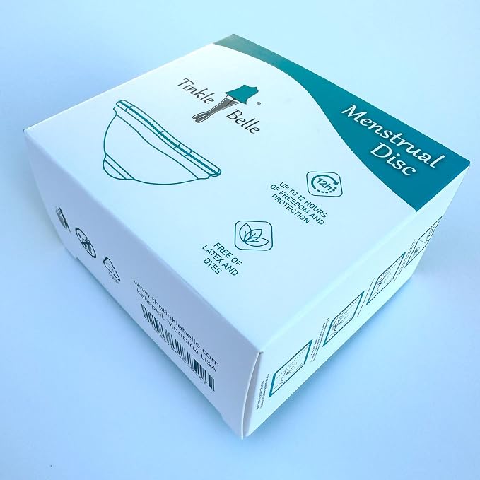 Tinkle Belle Reusable Menstrual Disc| Tampon, Pad, and Cup Alternative | Up to 12 Hour use | Comfortable | Includes Carrying Pouch and Cleaning Brush