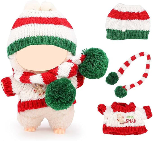 Doll Clothes for Labubu (for Standing/Sitting 17/15cm Plush Doll)(NO Doll)- Multiple Style Accessories Handcrafted Clothing Dress Up Included Headwear and Clothes for Girl Woman (CHTS1)