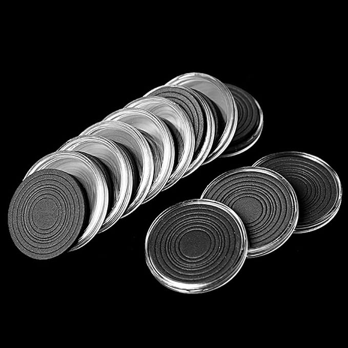 MUDOR Silver Dollar Coin Holders with 10 Size Gasket, 100 Pack Coin Storage Cases for Silver Eagle,Morgan,Cent,Nickel,Quarter, Plastic Coin Collection Supplies Protectors Capsules for Collectors