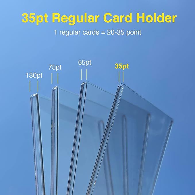 35pt Top Loaders for Cards, 3x4 Regular Holder with Protective Film, Toploader Card Protectors Hard Plastic, 25-Count