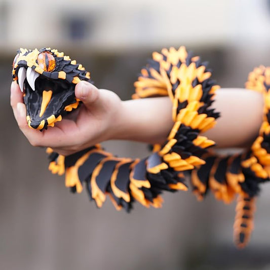 Super Large 3D Printed snake with a movable mouth,47.4inch,Flexible Realistic Articulated Animal Fidget Toys,Mystery Figurines Gifts ,Executive Desk Décor and Festival Collectible (BO 47.4inch)