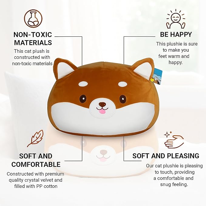 29-Inch Jumbo Shiba Inu Plush – Giant Stuffed Dog Toy, Squishy & Soft Cuddle Buddy for Kids & Adults – Kawaii Dog Pillow, for Girls, Boys, Pet Lovers, Home Decor