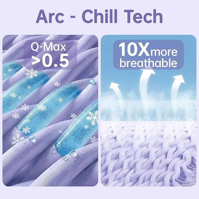 Guohaoi Cooling Blanket for Hot Sleepers and Night Sweats 50"x70" Twin Size | Arc-Chill Q-Max >0.5 Cool Fiber,100% Oeko-Tex Certified Lightweight Summer Blanket for Travel/Outdoor Ultra Cold Breathable