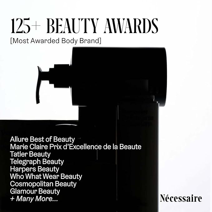 Nécessaire The Body Serum – Fragrance-Free Hyaluronic Acid Body Serum for Women+ Men. Niacinamide Firming Body Lotion – Fast-Absorbing for Sensitive + Eczema-Prone Skin. 150 ml / 5.1 fl oz.