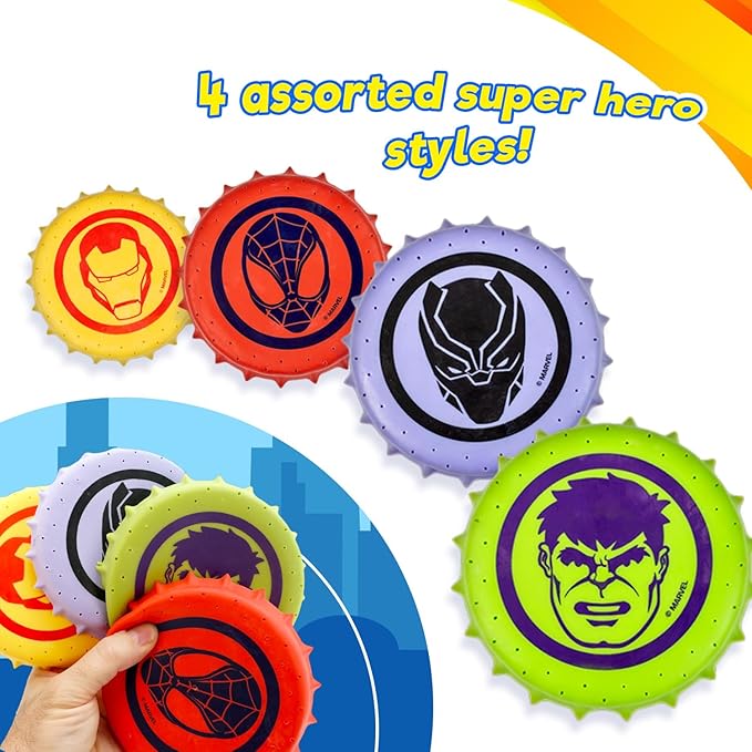 JA-RU Marvel Avengers & Spiderman Water Frisbee Soaker (1 Frisbee Assorted) Rubber Disc Water Toys for Kids & Adult. Outdoor Pool & Beach Ball Games. Cool Summer Toy. Stocking Stuffers. 6814-1