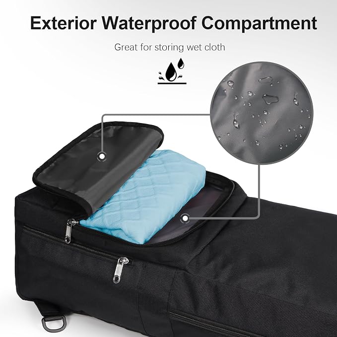 Yoga Mat Bag Carrier Side Mesh Zipper Pocket Exterior Wet Compartment Lightweight Waterproof Yoga Bag for Mat