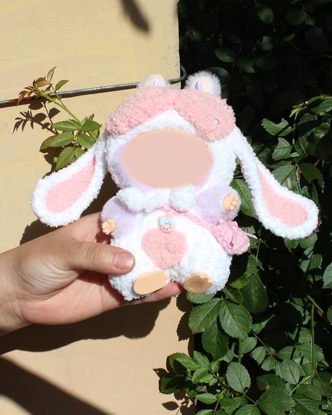 Hand-Crocheted Doll Clothes Set for 17cm Dolls - Original Cute Outfit, Handmade Crochet Accessories, Kawaii Animal Style Collectibles (Bouncy Bunny)