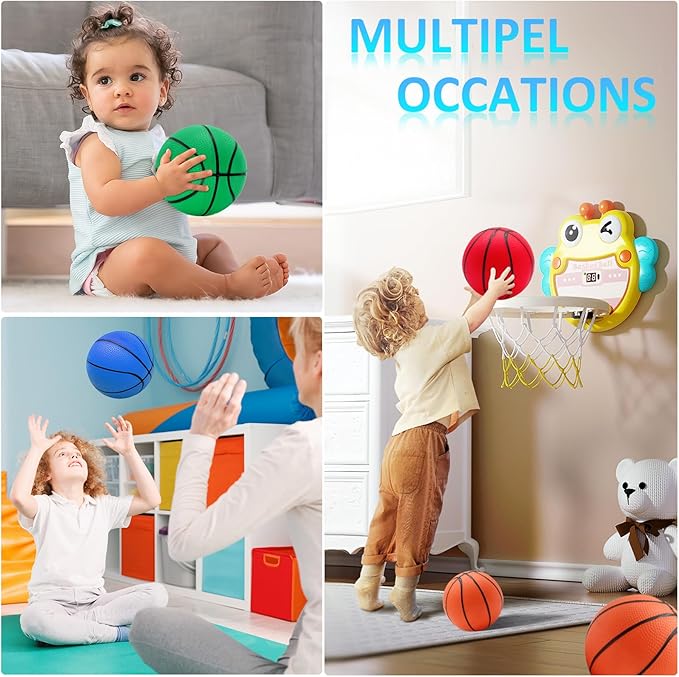 Oleitodh 30Pcs 7" Mini Basketball Balls Bulk PVC Small Basketballs for Over The Door Basketball Hoop Games Party Favors Indoor Outdoor Play Adults Kids Pool Beach Colorful
