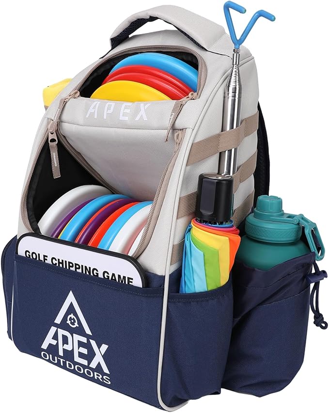 Disc Golf Bag, Large Disc Golf Backpack Holds Over 21 Discs, Durable & Lightweight with Multiple Storage Pockets