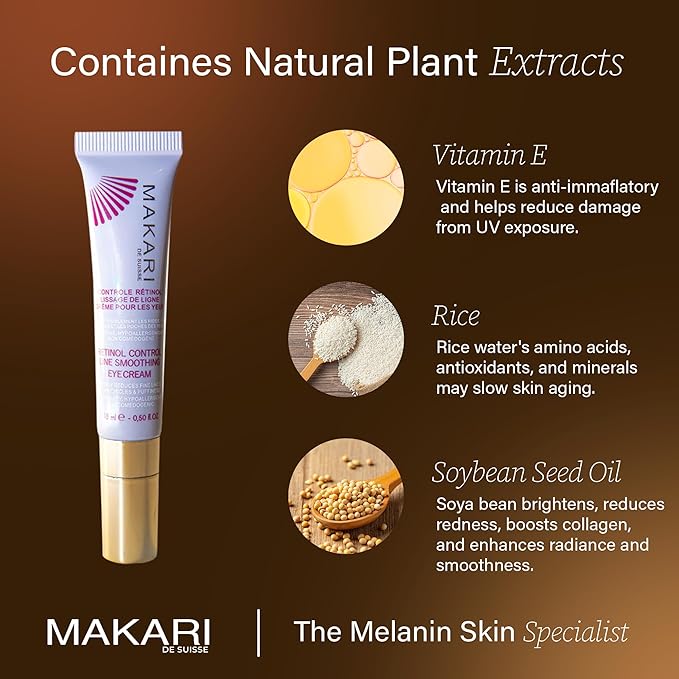 MAKARI Retinol Eye Cream | Collagen-Boosting Formula for Fine Lines | With Rice Water, Soybean Oil & Vitamin E | Helps Firm & Refresh Under-Eye Area
