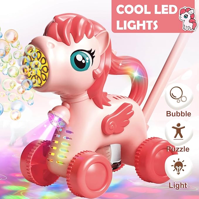Bubble Lawn Mower for Kids Toys Age 3 4 5 Year Old: Unicorn Bubble Machine for Toddlers 1-3, Backyard, Travel, Party, Outdoor Toddler Toys, Birthday Gifts for Toddler Girls