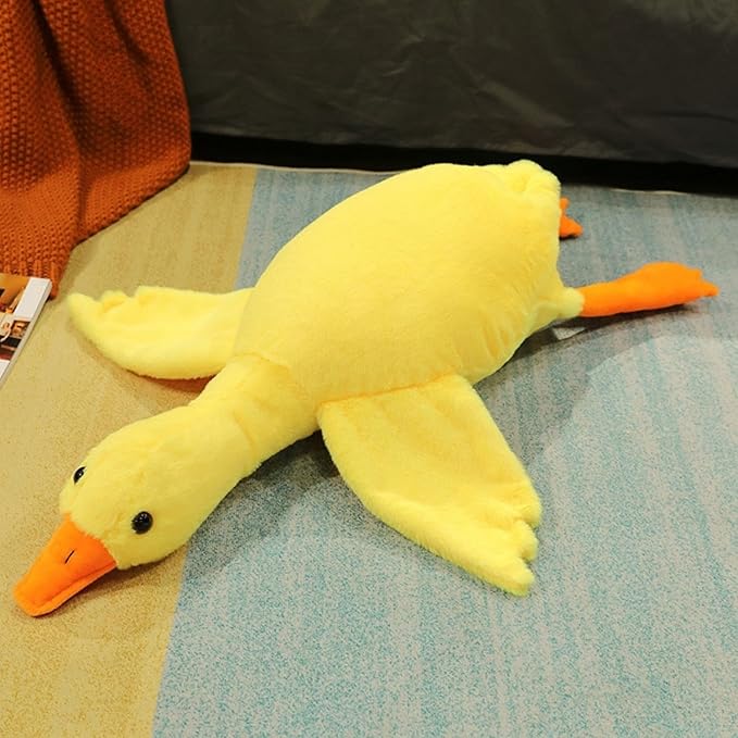 19.7'' Goose Plush Stuffed Animal Soft Swan Goose Stuffed Plush Toys Hugging Cushion Pillow Plushies Doll for Kids Adults (1PC-Yellow 19.7'')