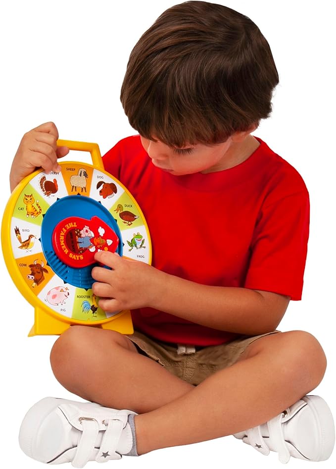 Fisher Price Classics - Farmer Says See 'n Say - Vintage Learning Toy, Sounds and Animals, Interactive Retro Game for Kids, Girls, Boys, Baby, Preschoolers, Toddlers, Unisex Ages 18 Months +