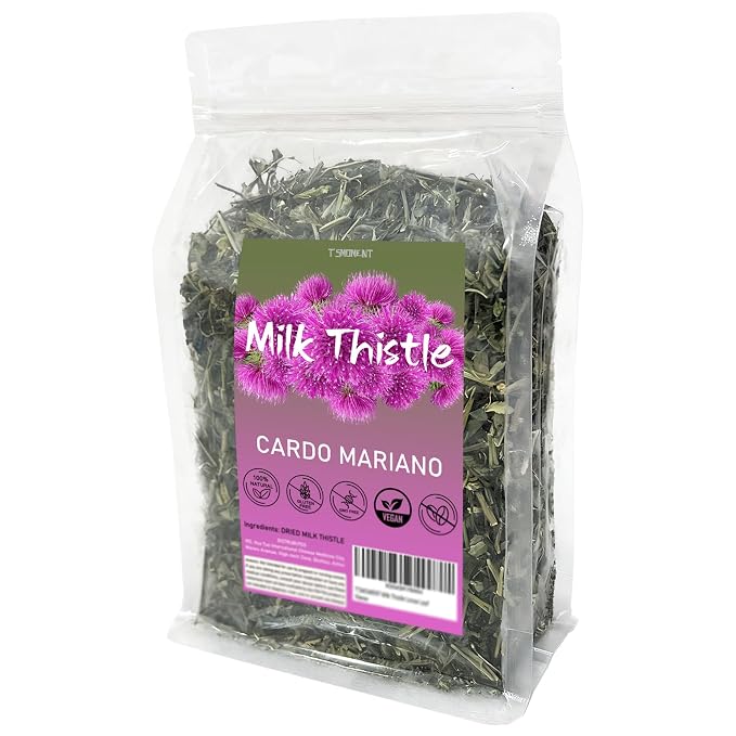 Milk Thistle Loose Leaf Tea 4oz (112g), Cardo Mariano Natural Wildcrafted Cardo Marin Herbal Tea for Liver Detox, Raw, Caffeine-Free