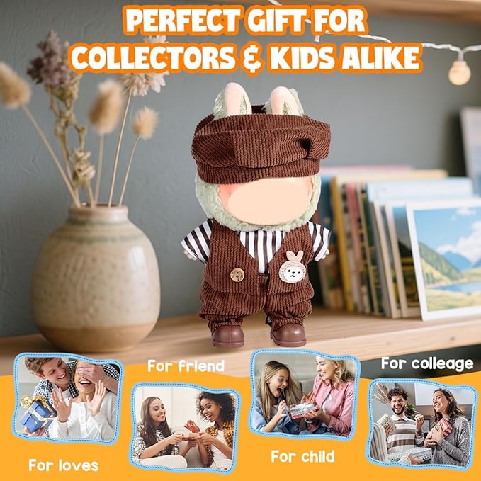 AICase for 17cm Doll Clothes/Outfit,Clothing Set for 17cm Doll,3 Piece Set Hat Clothing,Boys and Girls Stylish Adorable Clothes Accessories_08